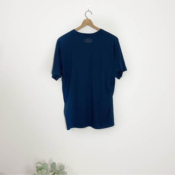 [Under Armour] Men's Dark Blue Crewneck Short Sleeve T-shirt Athleisure - Picture 5 of 6